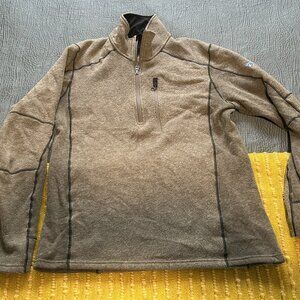 Kuhl Sweater Mens Interceptr  1/4 Zip Pullover Fleece 3111 Brown Medium